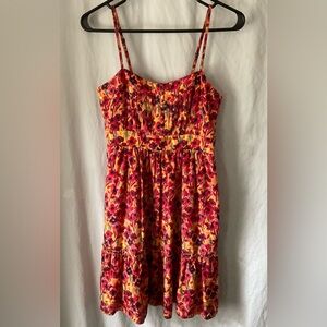 Fossil Women's Floral Mini Dress - Red and Yellow XS sundress